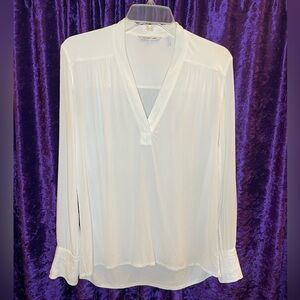 Helmet Lang V-neck long sleeve off white designer blouse women’s Small